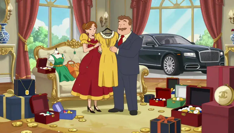 Visual representation of "extravagant" - Spending too much money or using too much of something
