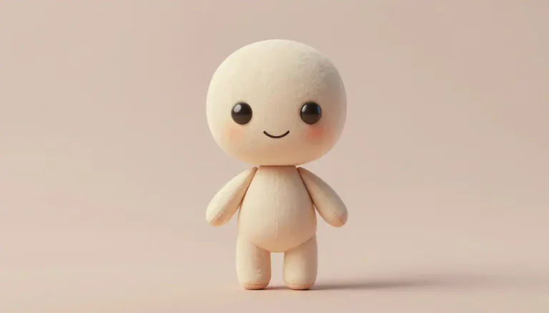 Visual representation of "doll" - A small model of a human, often used as a toy for children.