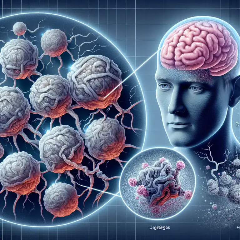 Visual representation of "tau" - A protein which plays a role in the functioning of brain cells.