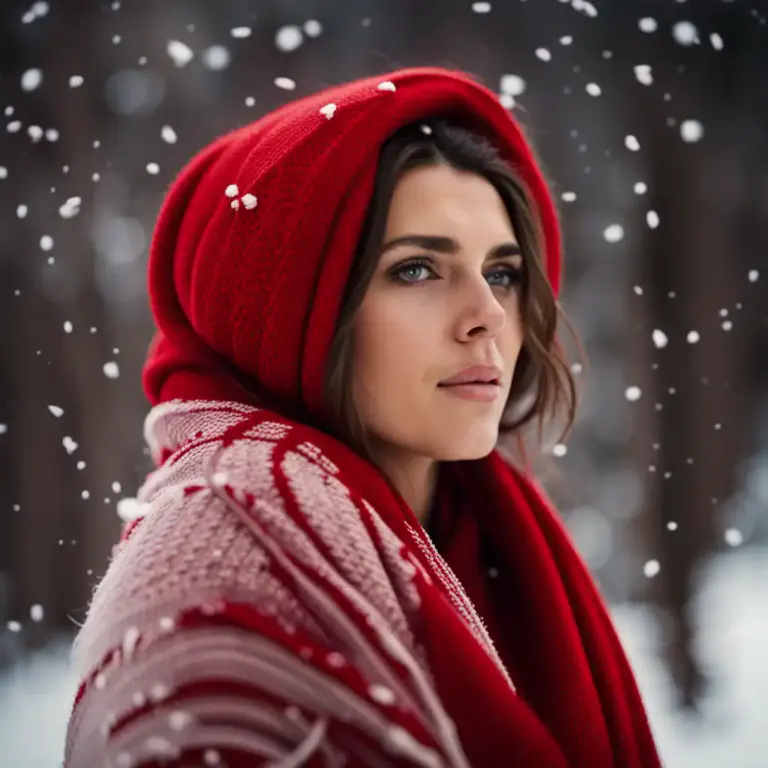 Visual representation of "wrap" - a piece of clothing, usually a large piece of material you wrap around yourself to keep warm