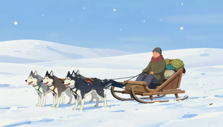 Visual representation of "sledge" - A vehicle, typically on runners, for conveying goods or passengers over snow or ice, pulled by horses or dogs