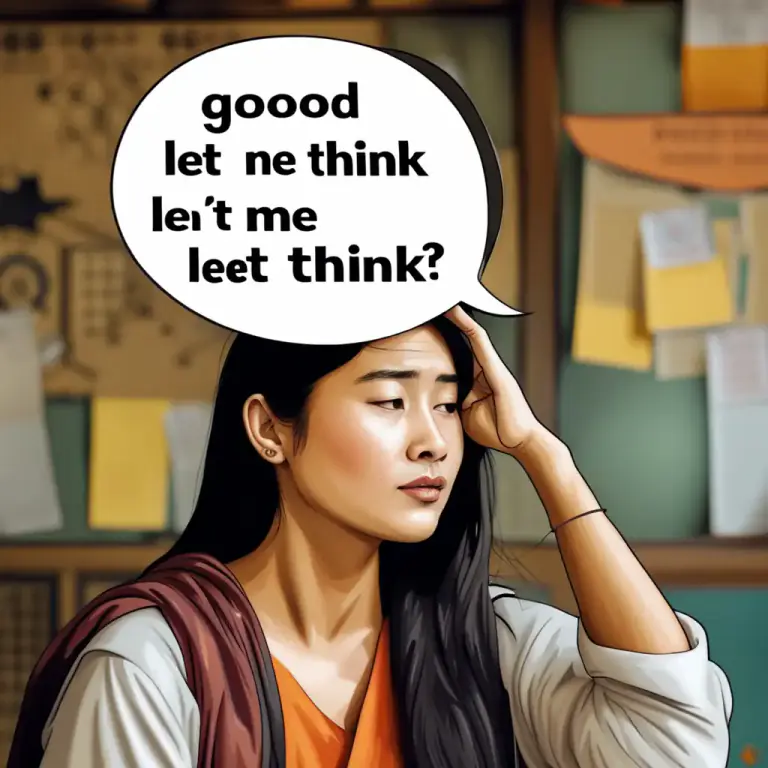 Visual representation of "good question!" - Used when speaker doesn't have an immediate answer and is trying to buy time to think.