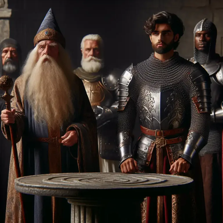 Visual representation of "merlin" - A legendary magician or prophet.