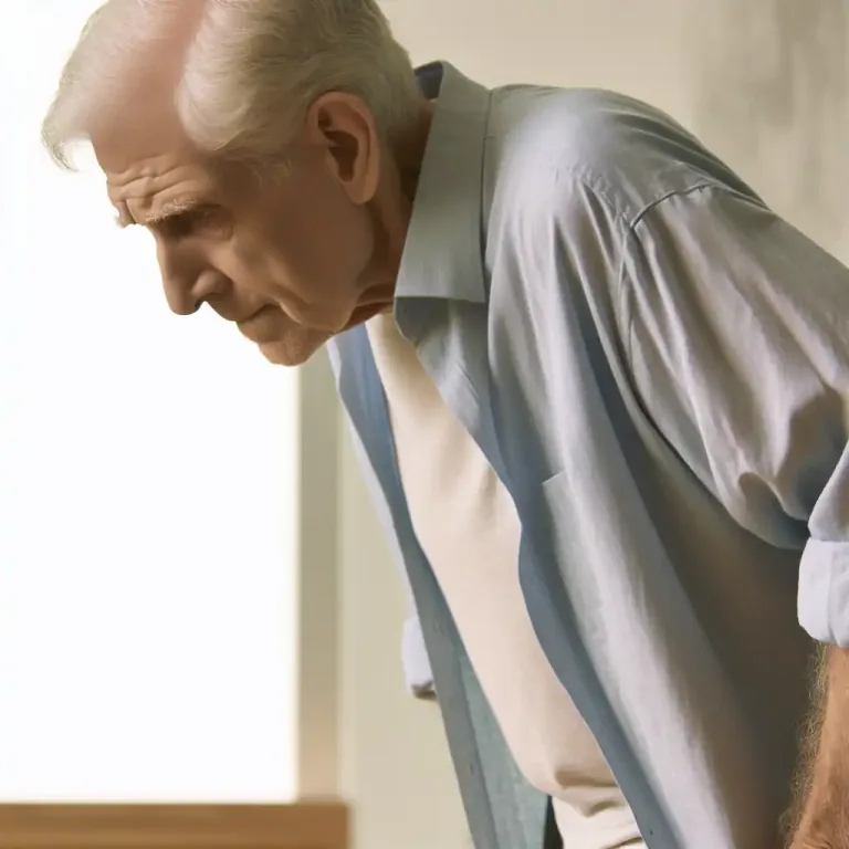 Visual representation of "stoop" - A posture in which your shoulders are drooping down