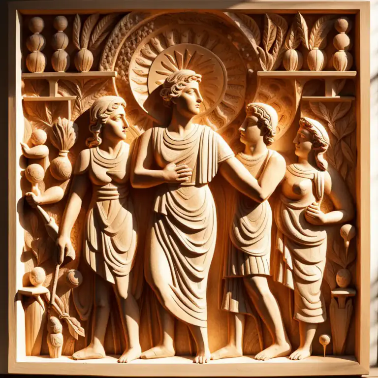 Visual representation of "relief" - A technique in sculpture where the carved parts are raised above the surrounding surface