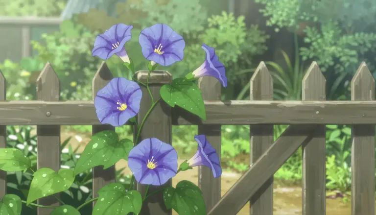 Visual representation of "convolvulus" - A type of climbing plant with funnel-shaped flowers, usually seen in the morning.