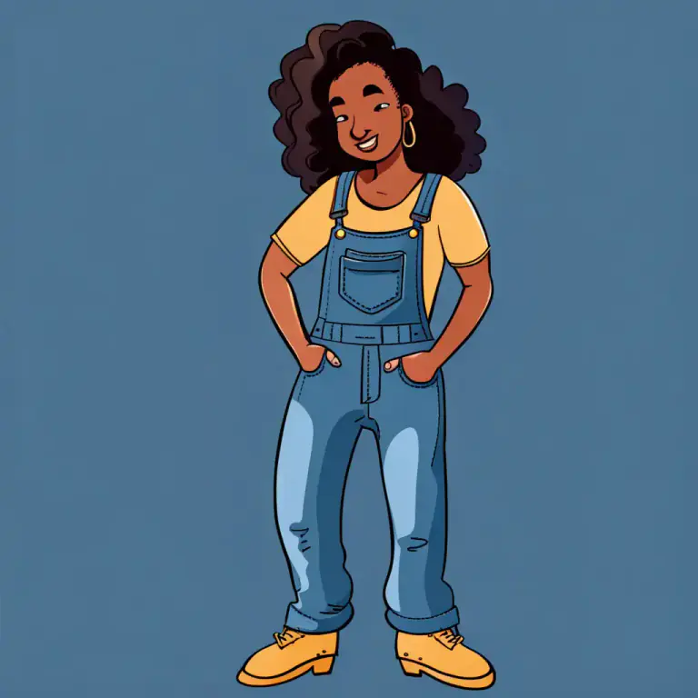 Visual representation of "overall" - A loose, one-piece garment combining trousers and a top, usually made of a sturdy fabric