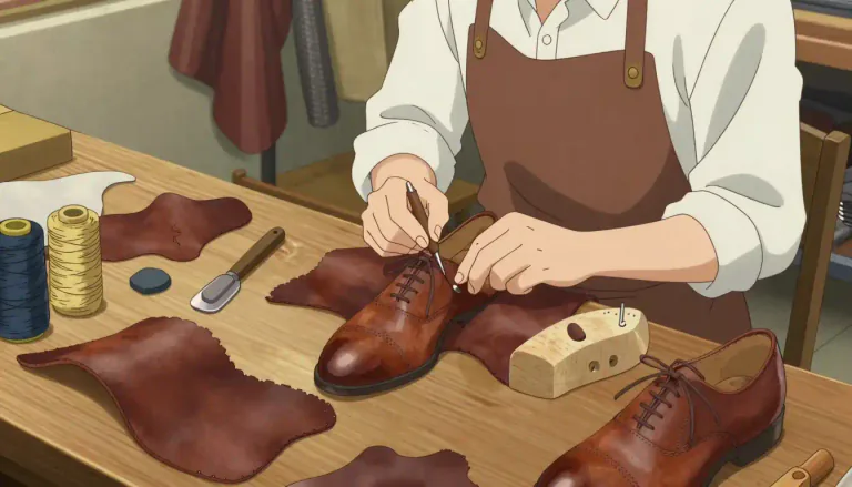 Visual representation of "shoemaking" - The activity or business of making shoes.