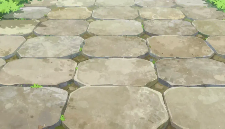 Visual representation of "flagstone" - A flat, hard piece of stone often used for floors or paths.