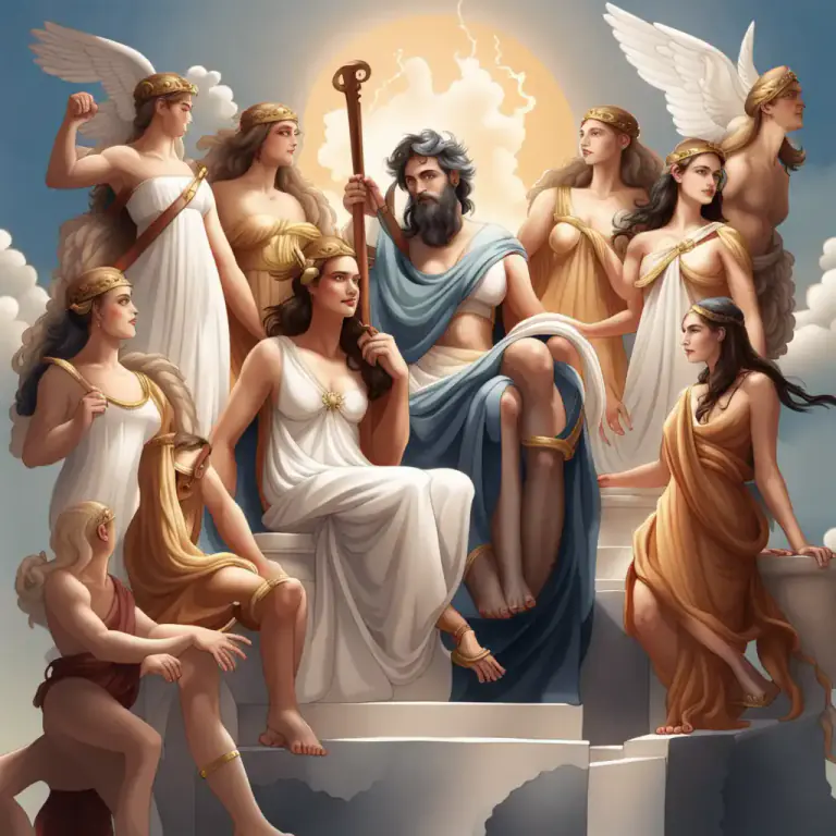 Visual representation of "anthropomorphic" - Imagining a deity or a god having human form or traits