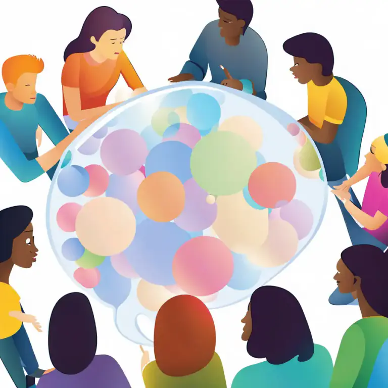 Visual representation of "pass a round" - To share information or ideas in a group discussion.