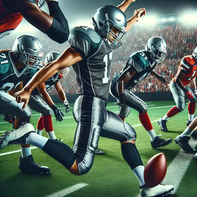 Visual representation of "punter" - A player in American football who kicks the ball to the opposing team