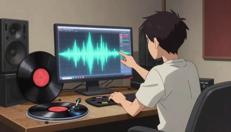 Visual representation of "remaster" - To make a new or improved version of a product, especially a piece of music or film.