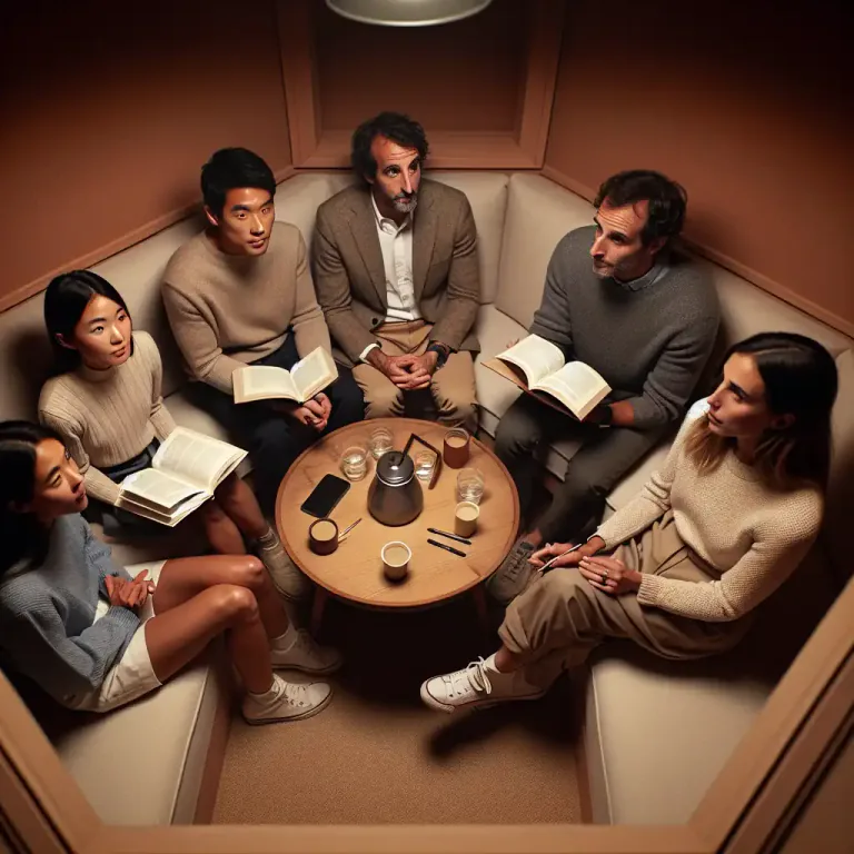 Visual representation of "coterie" - A group of people associated with a particular field or activity