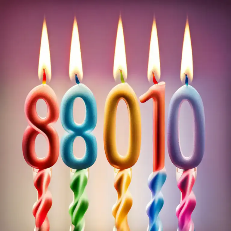 Visual representation of "eightieth" - Being number 80 in a series