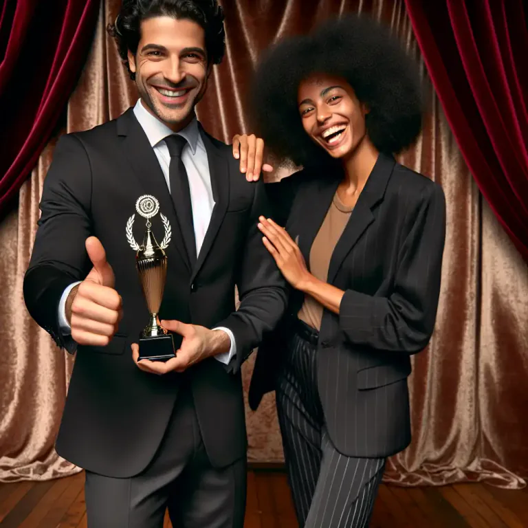 Visual representation of "congratulate" - To say something nice to someone because of something good that has happened to them or that they have done