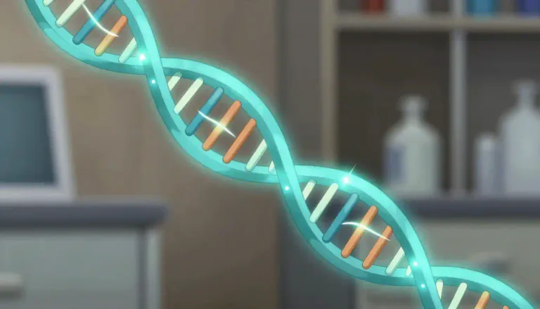 Visual representation of "thymine" - A nitrogenous base that is one of the four main components of DNA, pairing with adenine.