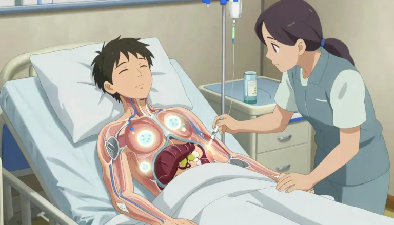 Visual representation of "immunosuppressant" - A drug that suppresses or reduces the strength of the body's immune system.