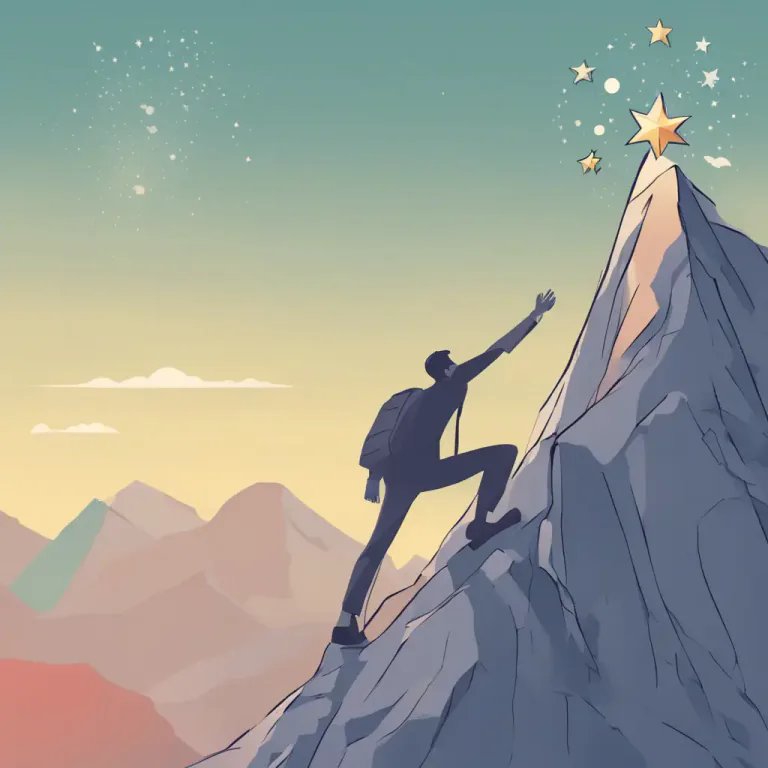 Visual representation of "make something of yourself" - To become successful or widely recognized, especially through personal effort or achievement.