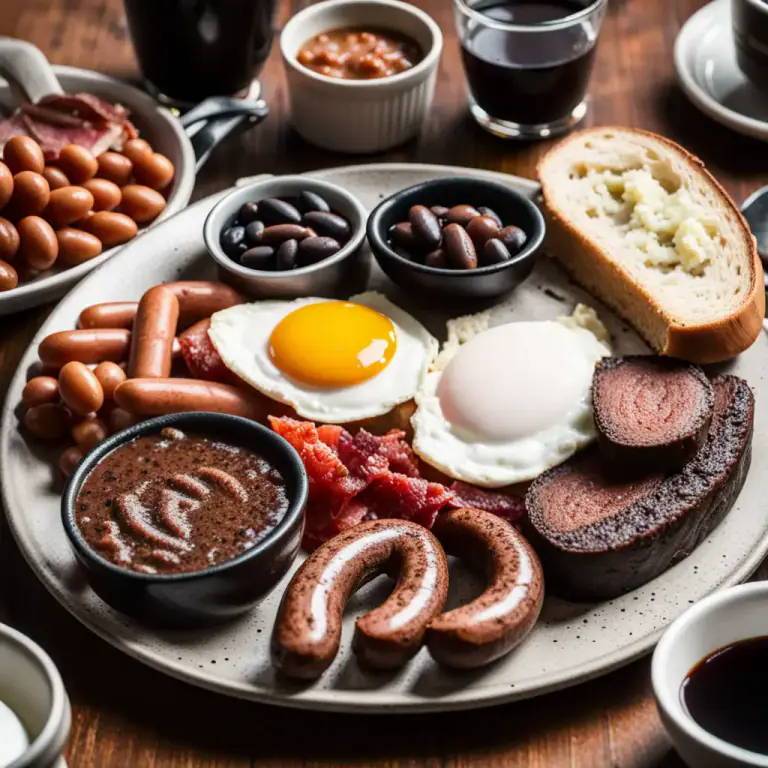 Visual representation of "pudding" - It refers to a specific British dish – a type of sausage made from blood, onions, oatmeal, and suet