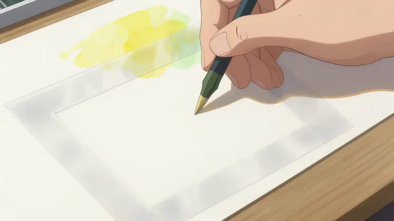 Visual representation of "frisket" - A piece of material or transparent film used in printing or drawing to protect part of a surface.