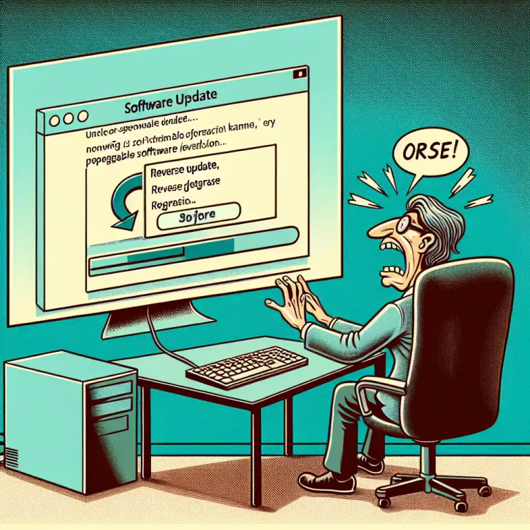 Visual representation of "downgrading" - In computing, to return software to an earlier version.