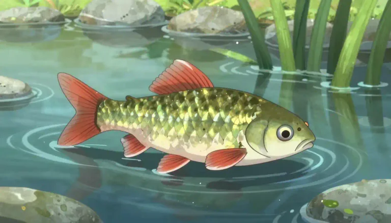 Visual representation of "roach" - A type of small fish that lives in ponds and rivers