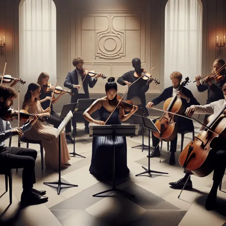 Visual representation of "nonet" - A piece of music written for nine musicians