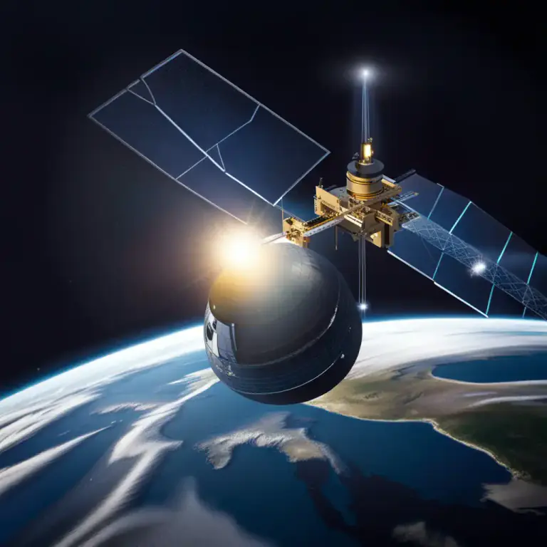 Visual representation of "beam down" - To transmit information or signals from a higher source to a lower one.