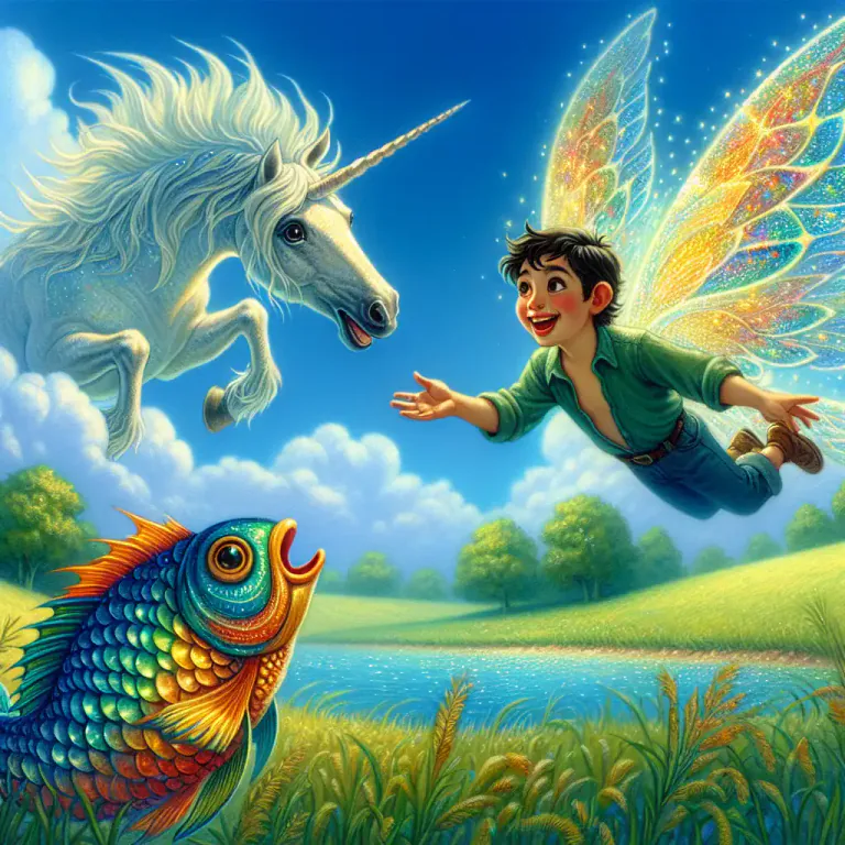 Visual representation of "whimsy" - An artistic creation that is fanciful or fantastic, such as a piece of music or a story.