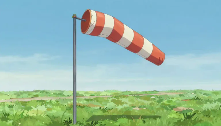 Visual representation of "windsock" - A windsock is a large, funnel-shaped cloth device, typically used at airports, to show the direction and strength of the wind.