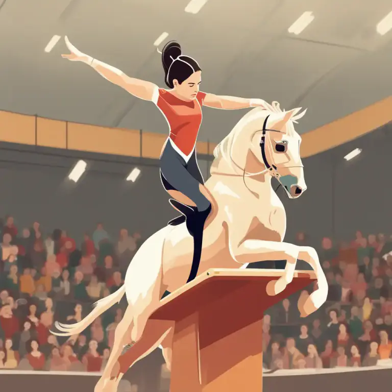 Visual representation of "vault" - a type of jump in gymnastics