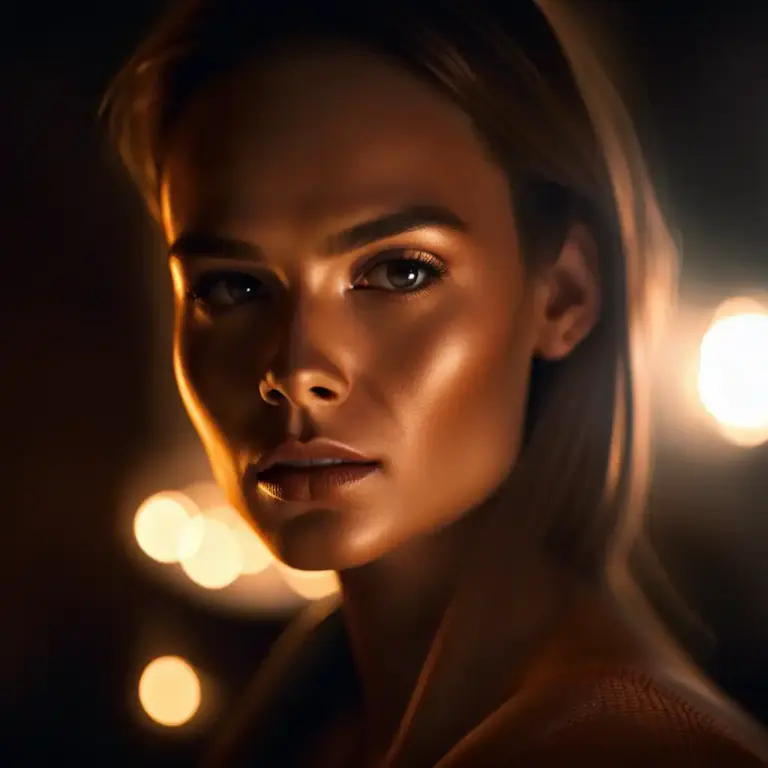 Visual representation of "bronzed" - Having a smooth, brown skin tone, often because of makeup.