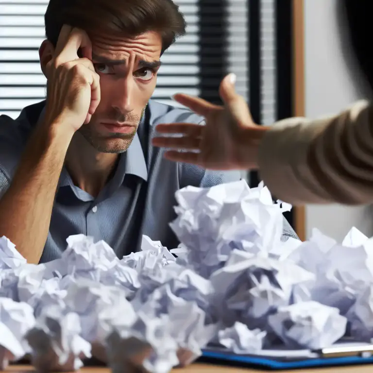 Visual representation of "high-strung" - Stressed and very sensitive to criticism or failure.