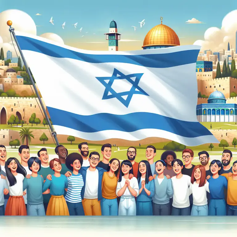 Visual representation of "zionism" - The belief in the Jewish right to self-determination in the land of Israel.