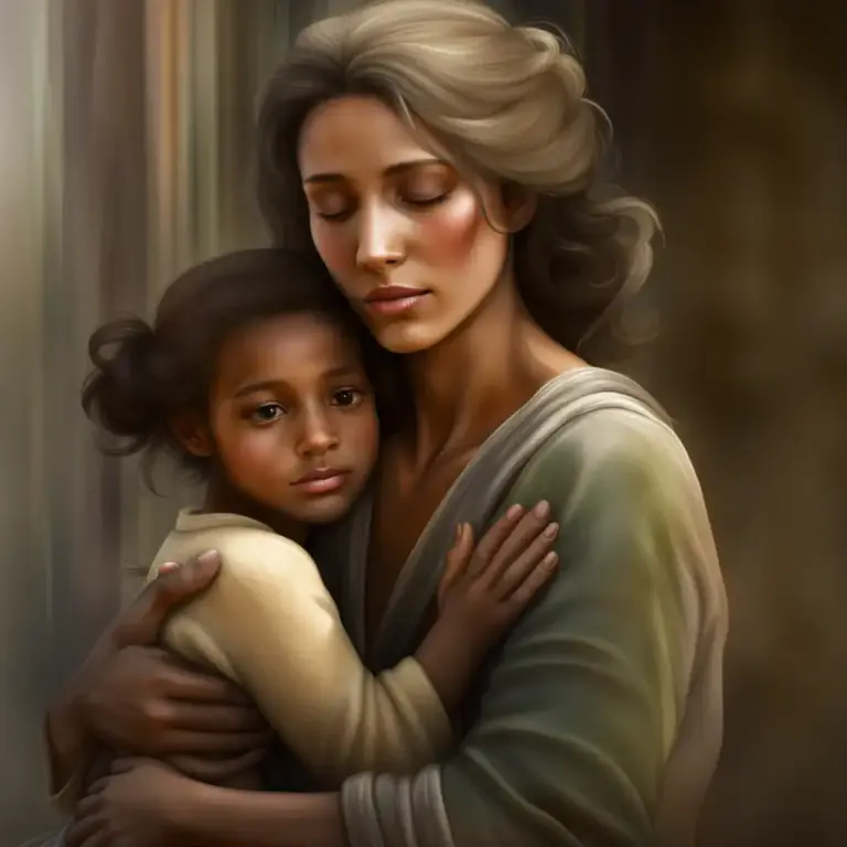 Visual representation of "womanhood" - The qualities traditionally associated with being a woman, such as gentleness and empathy.