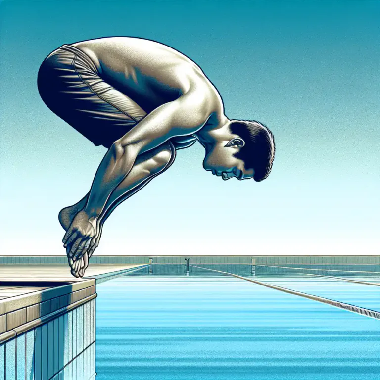 Visual representation of "header" - A head-first dive or fall.