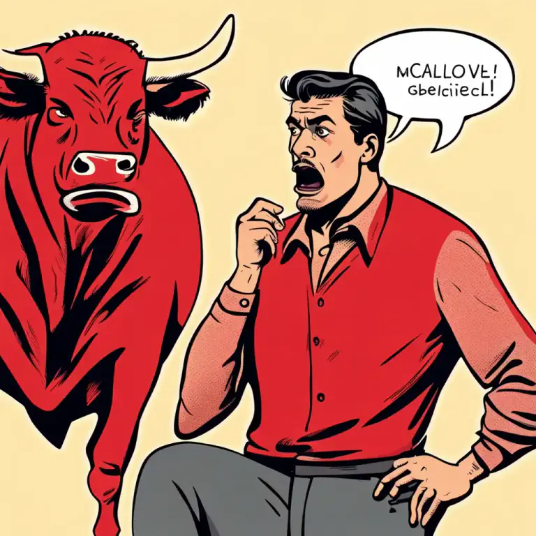 Visual representation of "like waving a red flag in front of a bull" - To deliberately provoke or attract negative attention.