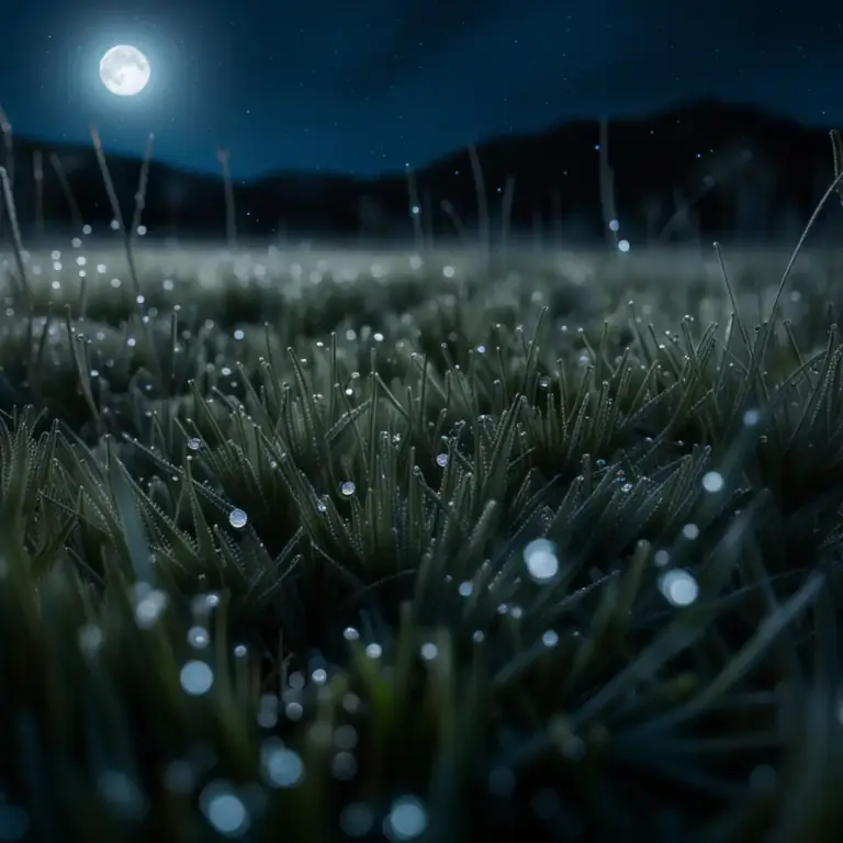 Visual representation of "frost" - A weather condition when dew freezes.