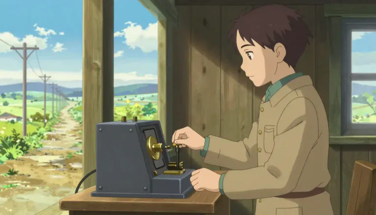 Visual representation of "telegraph" - A system for sending messages long distances, especially by Morse code
