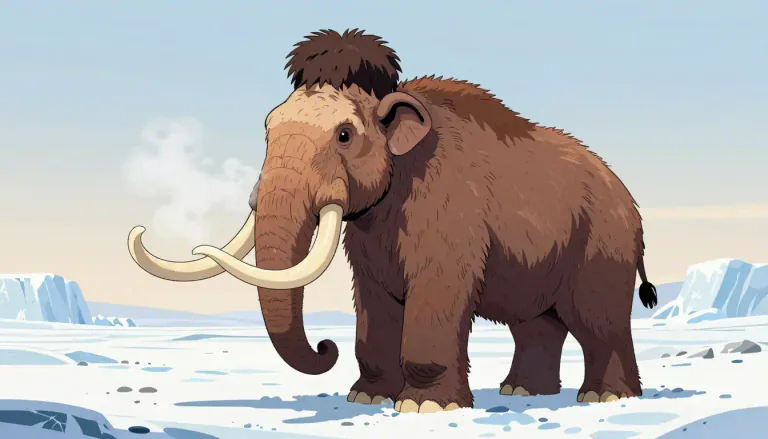 Visual representation of "mammoth" - A type of large elephant that lived in ancient times and is now extinct.