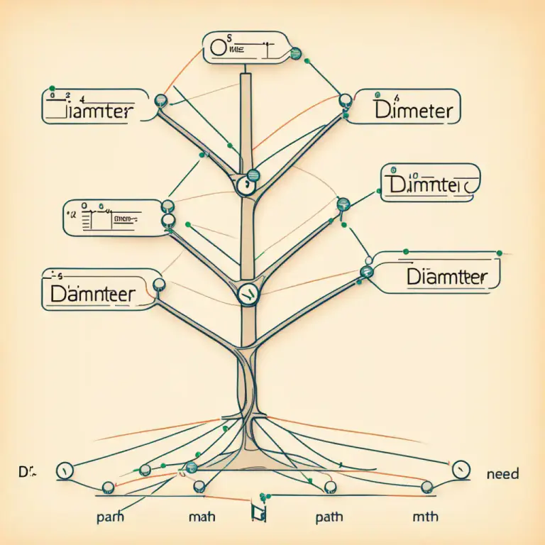 Visual representation of "diameter" - In graph theory, the longest shortest path between any two vertices in a graph.