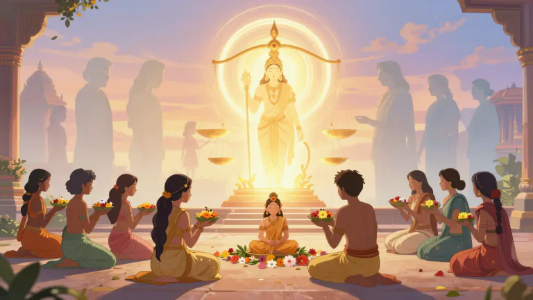 Visual representation of "hinduism" - A major world religion that comes from India, known for beliefs in reincarnation and karma.