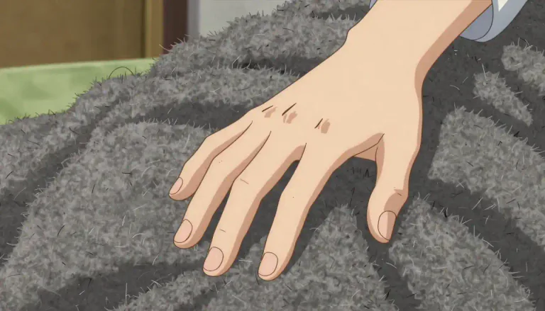 Visual representation of "scratchy" - Having a rough or uneven feel or quality