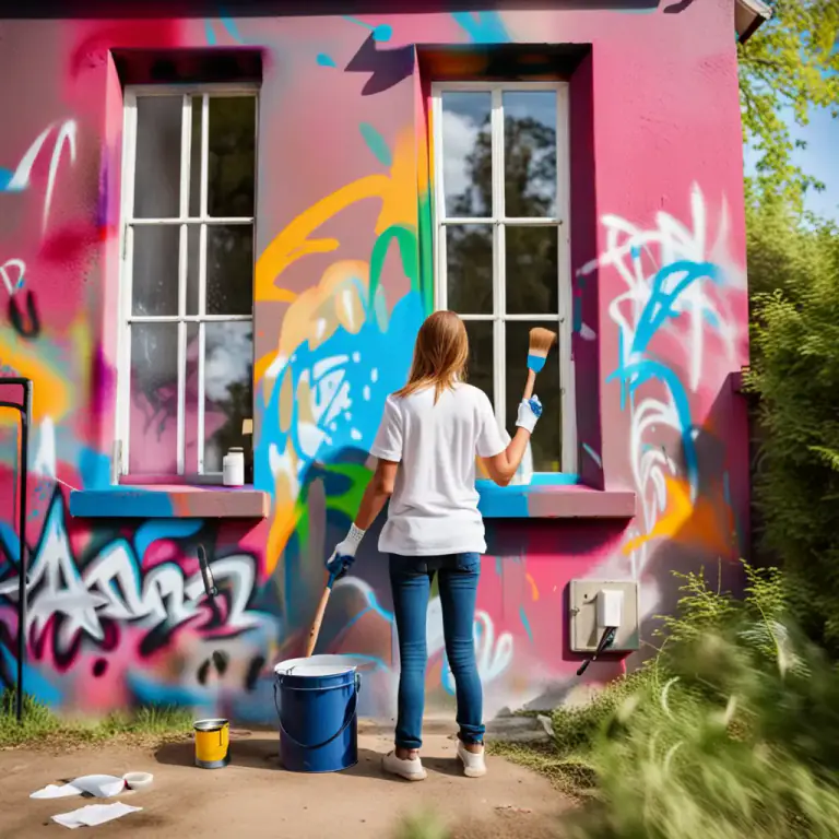 Visual representation of "paint out" - To cover something with paint to make it invisible or less noticeable