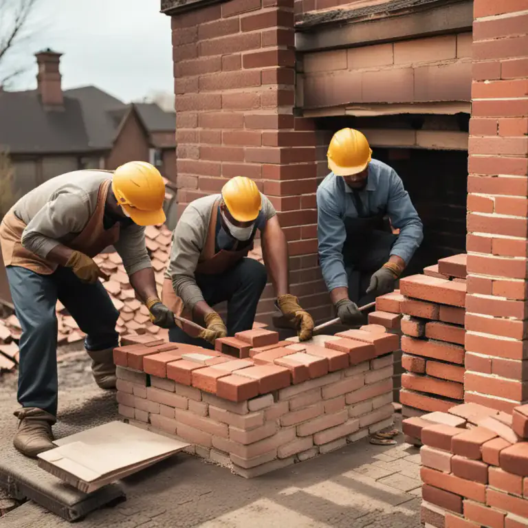 Visual representation of "brick in" - To block or close a space using bricks.