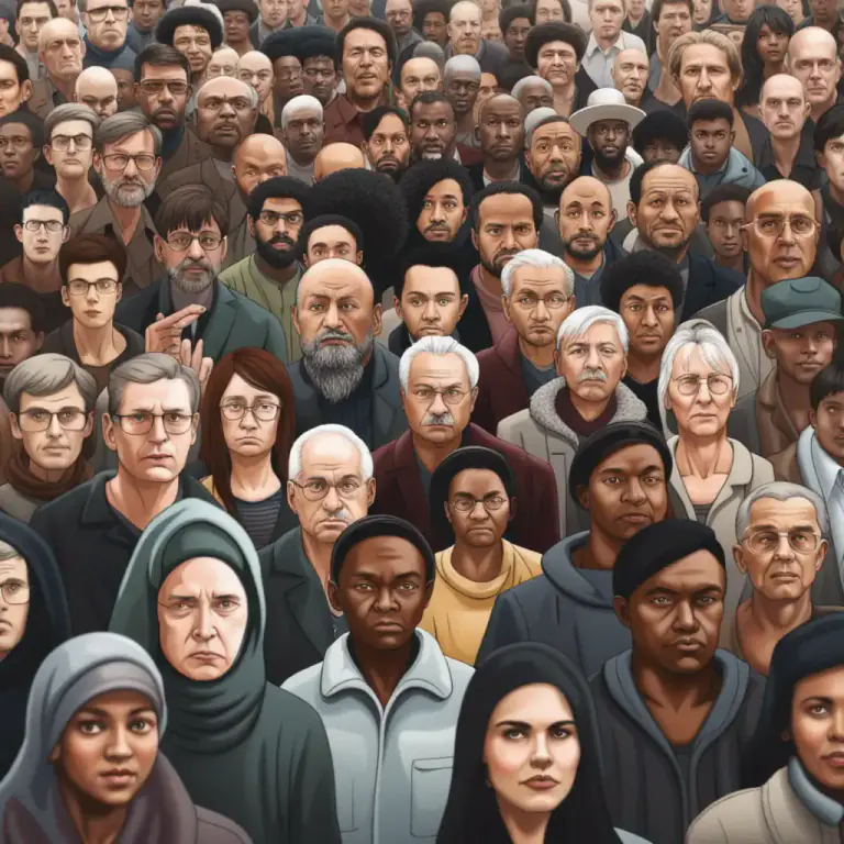 Visual representation of "multitude" - The mass of ordinary people