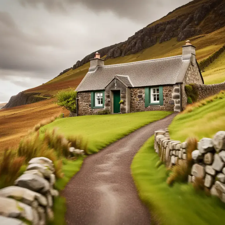 Visual representation of "cot" - A small, typically rural, habitation or farm, especially in Scotland.