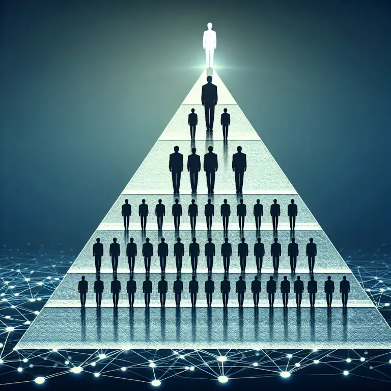 Visual representation of "hierarchical" - Involving or arranging things in order of their importance or according to their stage of development