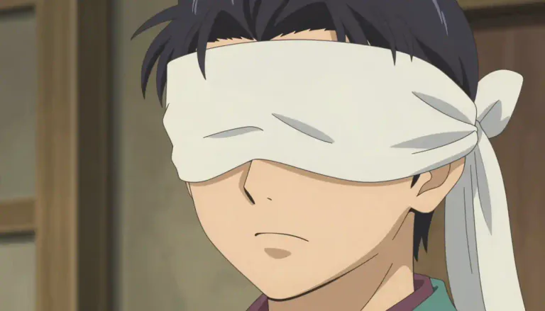 Visual representation of "blindfold" - A piece of cloth tied around the head to cover the eyes to stop someone from seeing
